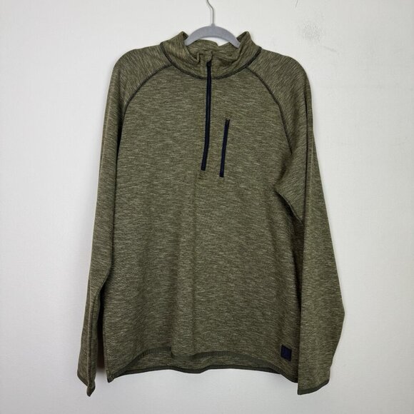 Vintage 1946 Mens 1/4 Zip Knit Sweater XL Moss Green Heather Nordstrom NWT - Picture 1 of 5